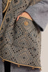Hooded shawl with pockets and tassels